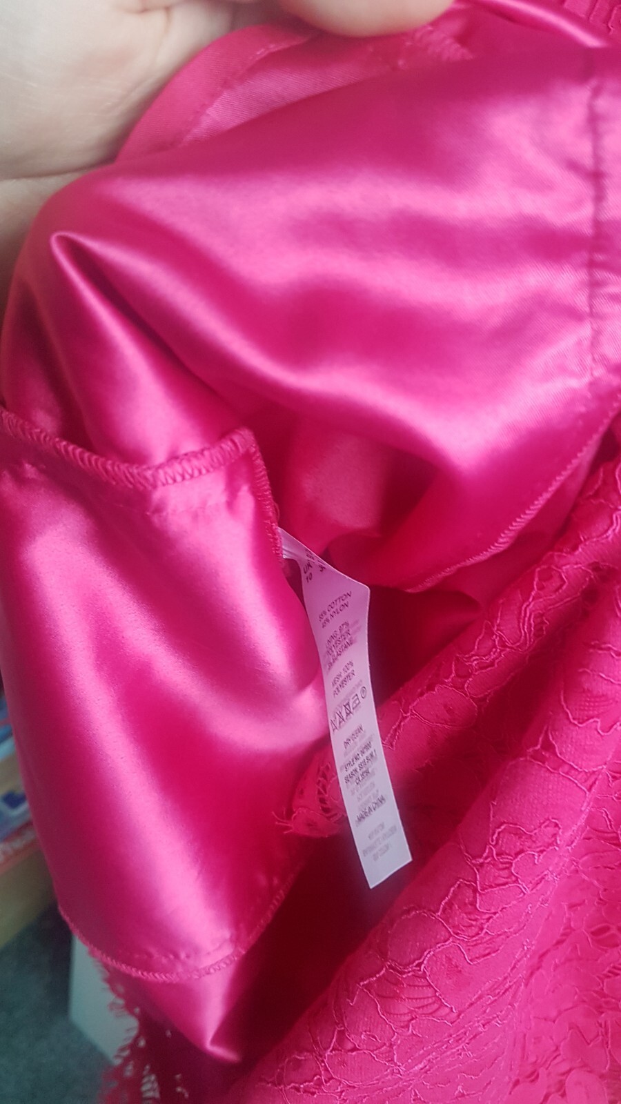Ladies Size 10 Precis Petite Fuscia Lace Wedding/Christening/Races Dress