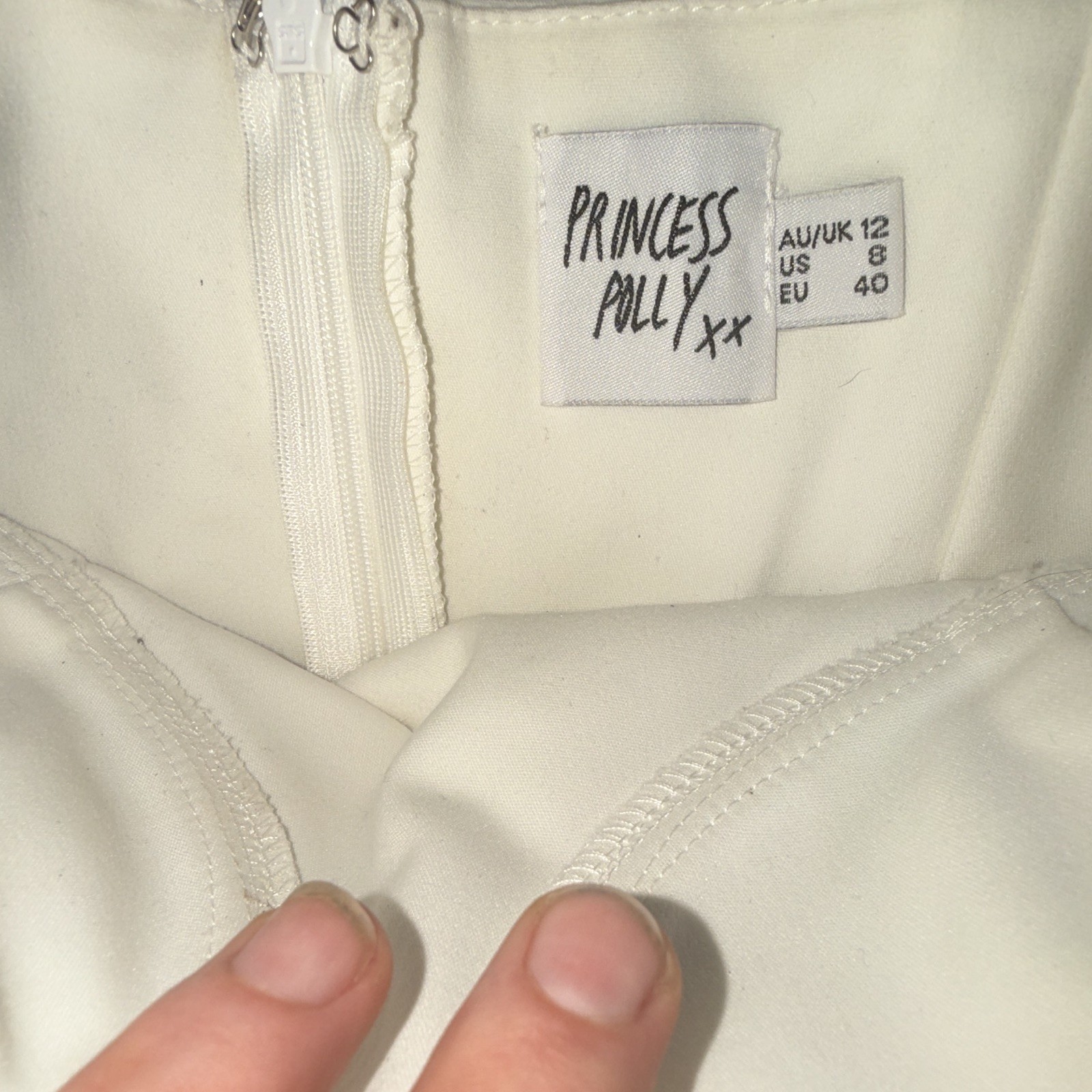 Princess Polly White corset Sweetheart Strappy bustier Knit Mini Dress Zip sz 8