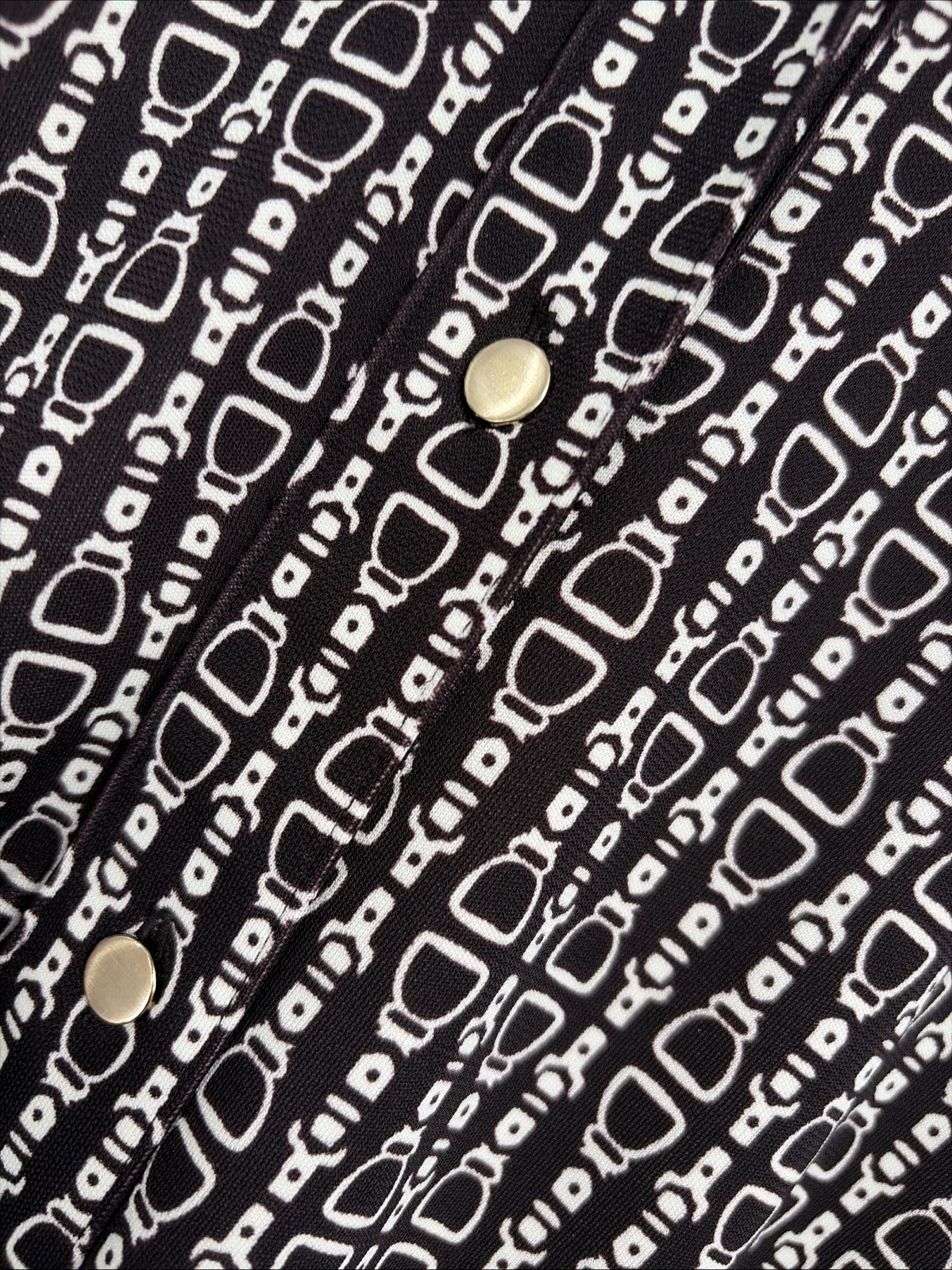 Talbots Size XL Equestrian Print Jersey Shirtdress Horse Bit Western No Belt