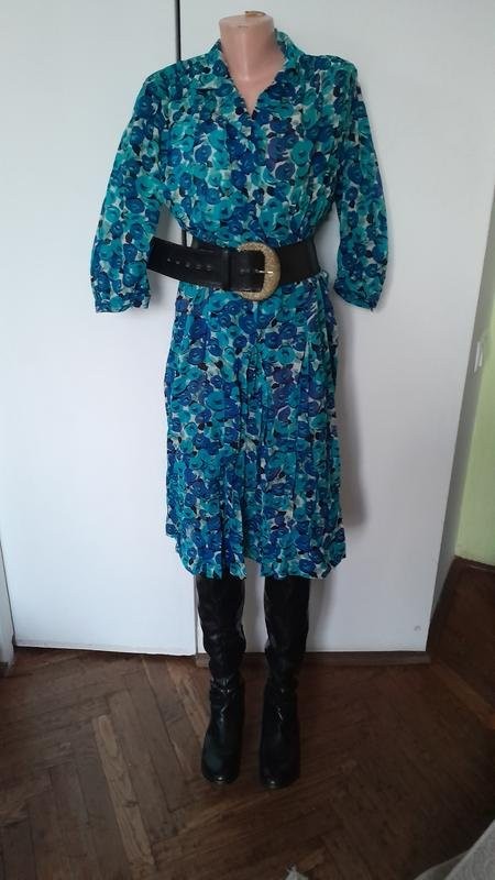 Women American Vintage Dress Navy Acrylic 40 / L / #4YPG