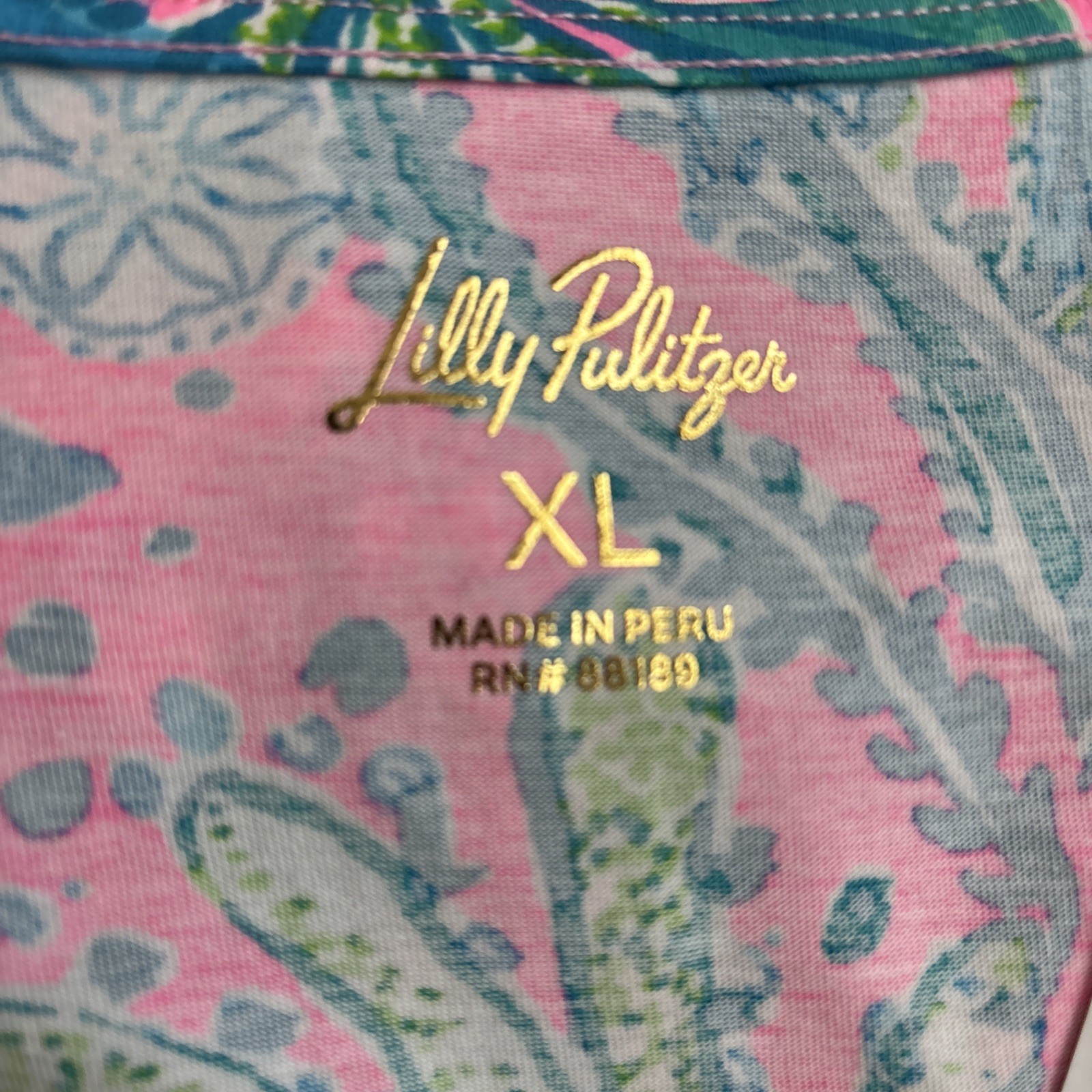 NWT Lilly Pulitzer Jannie V-neck 3/4 Sleeve Mandevilla Baby Hip Nautic Dress XL