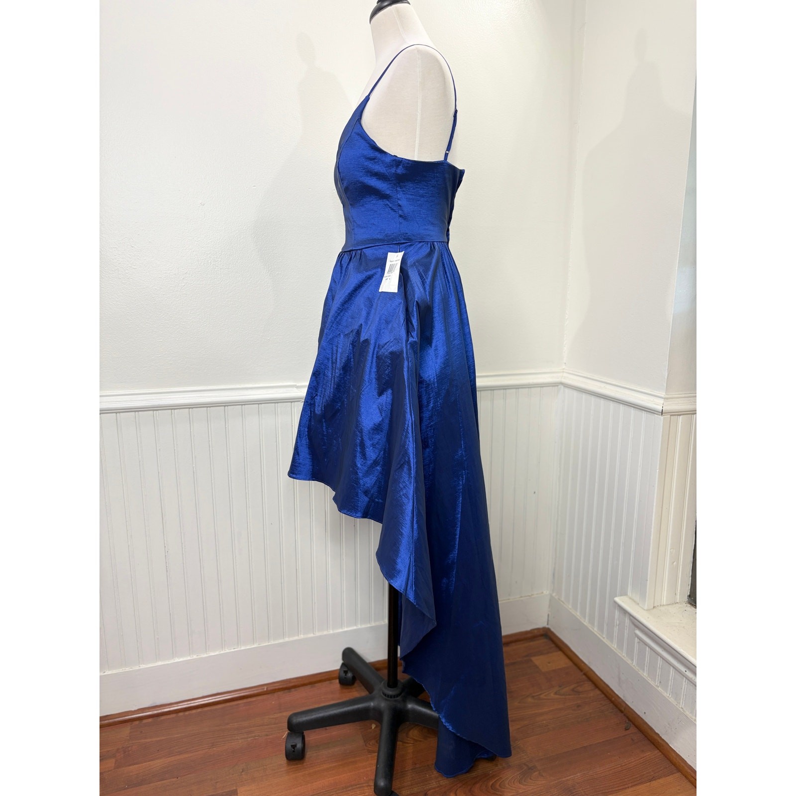 B Darlin Size 5/6 Dress Cocktail Hoco Prom Vintage Hi-Low Princess Taffeta Blue