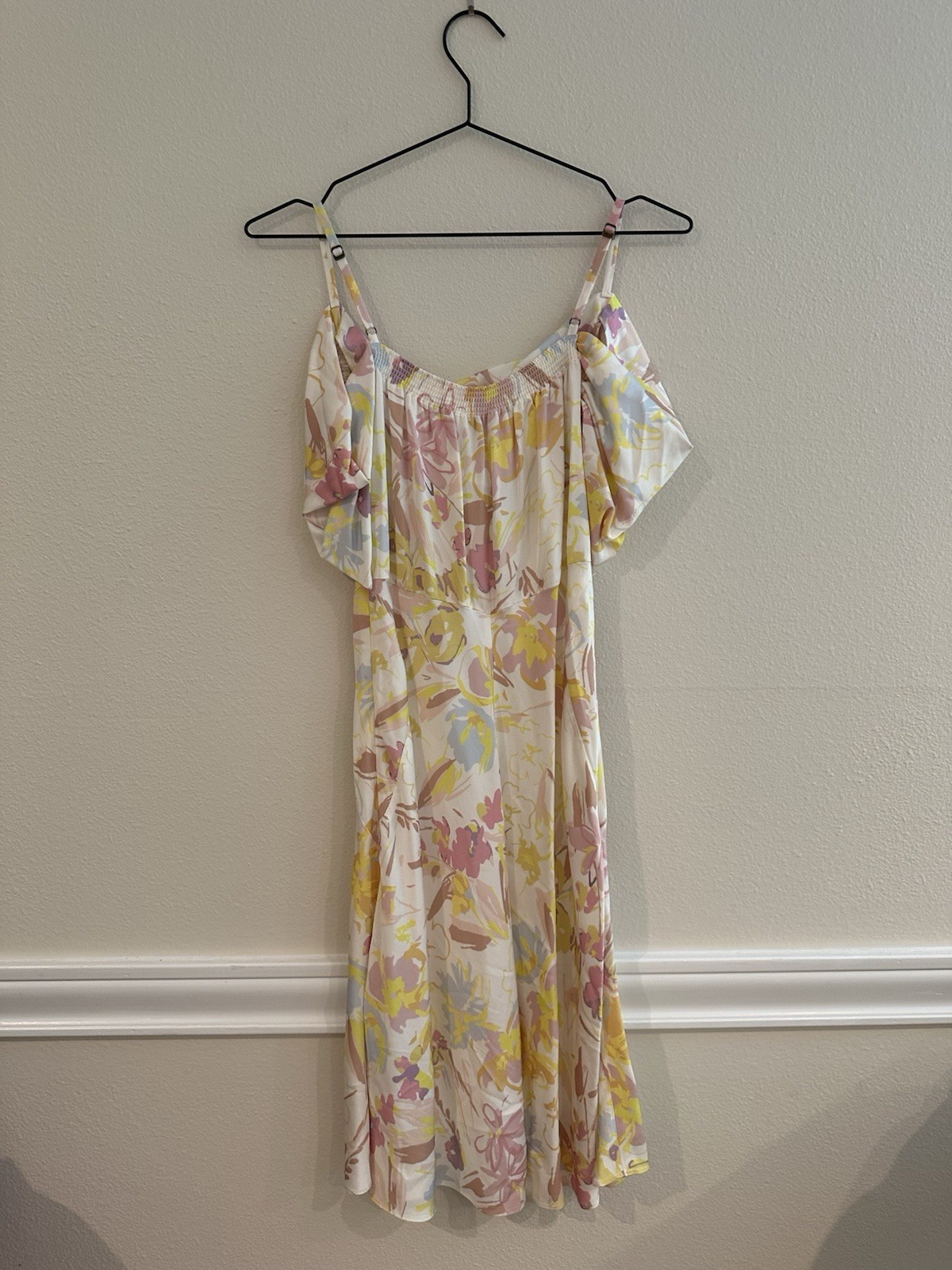 Ted Baker Floral Cold-Shoulder Midi Dress | Summer Wedding Guest 2(UK) / 6 (US)