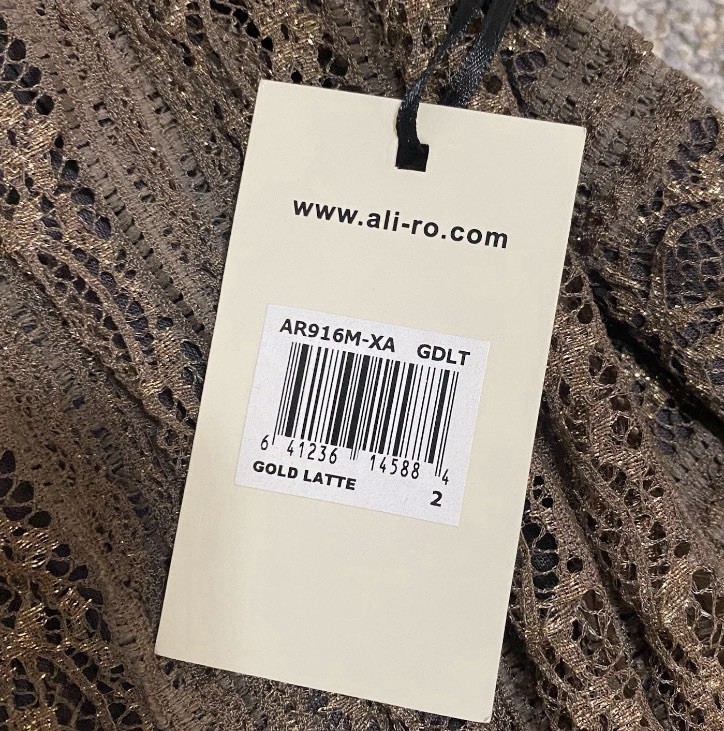 Ali Ra NEW Brown Metallic Gold V-neck Dress Women’s Size 2 Brand New With Tags