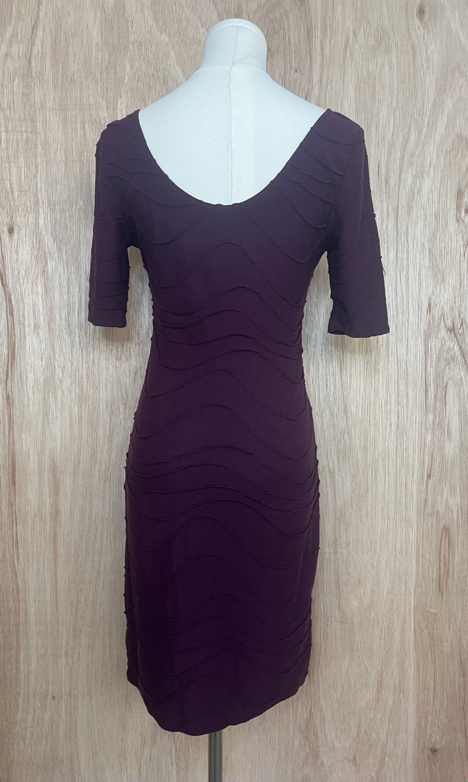 Xhilaration Purple Knit Scoop Neck Ruffle Sheath Size Small, Causal, Concert