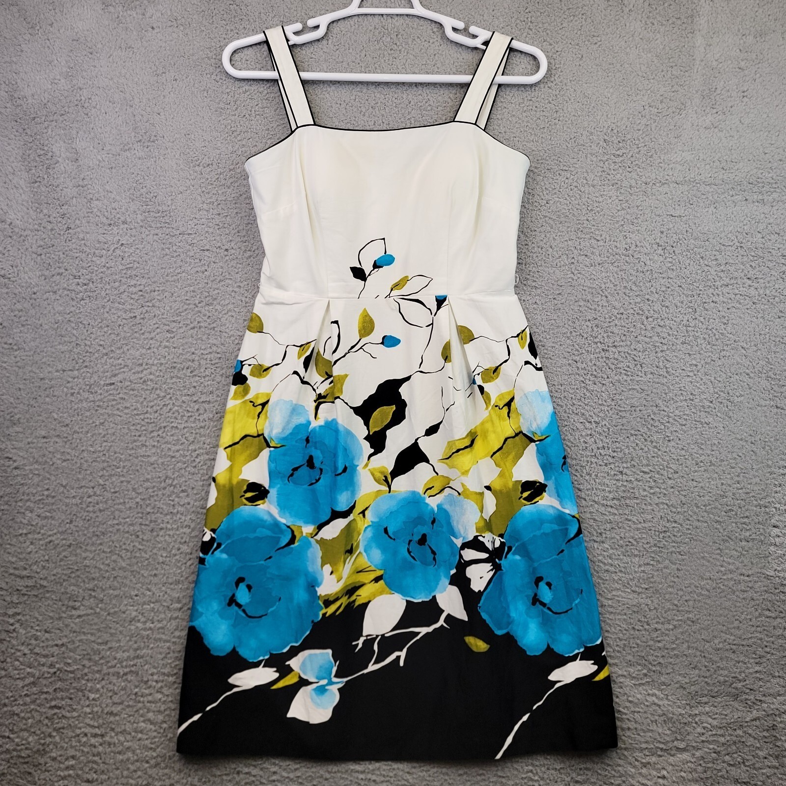 Wedding Guest Dress Womens 10 Blue Floral Classic Preppy Coastal Party Style
