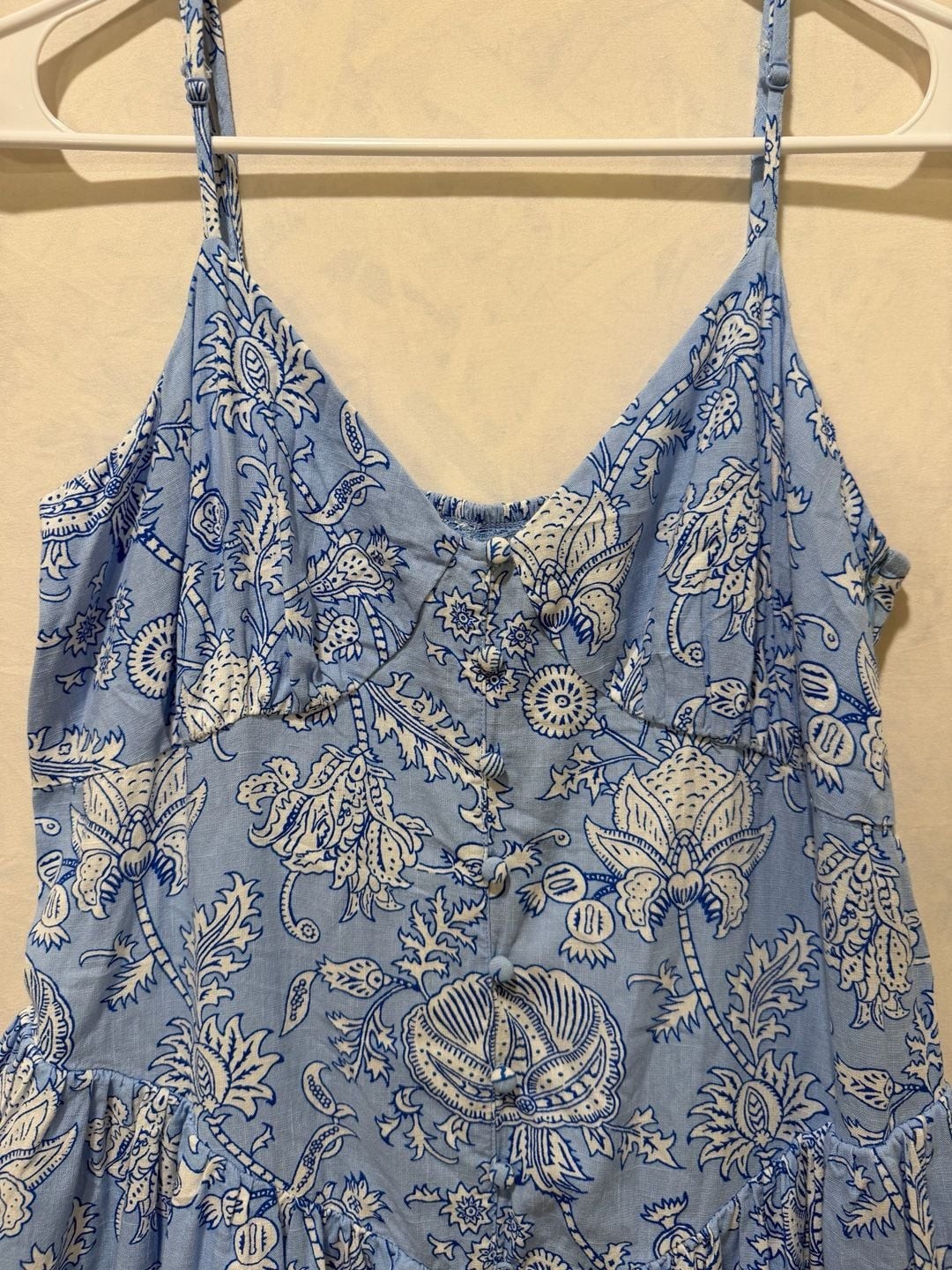 Roller Rabbit for Target Blue White Floral Print Midi Dress Size S