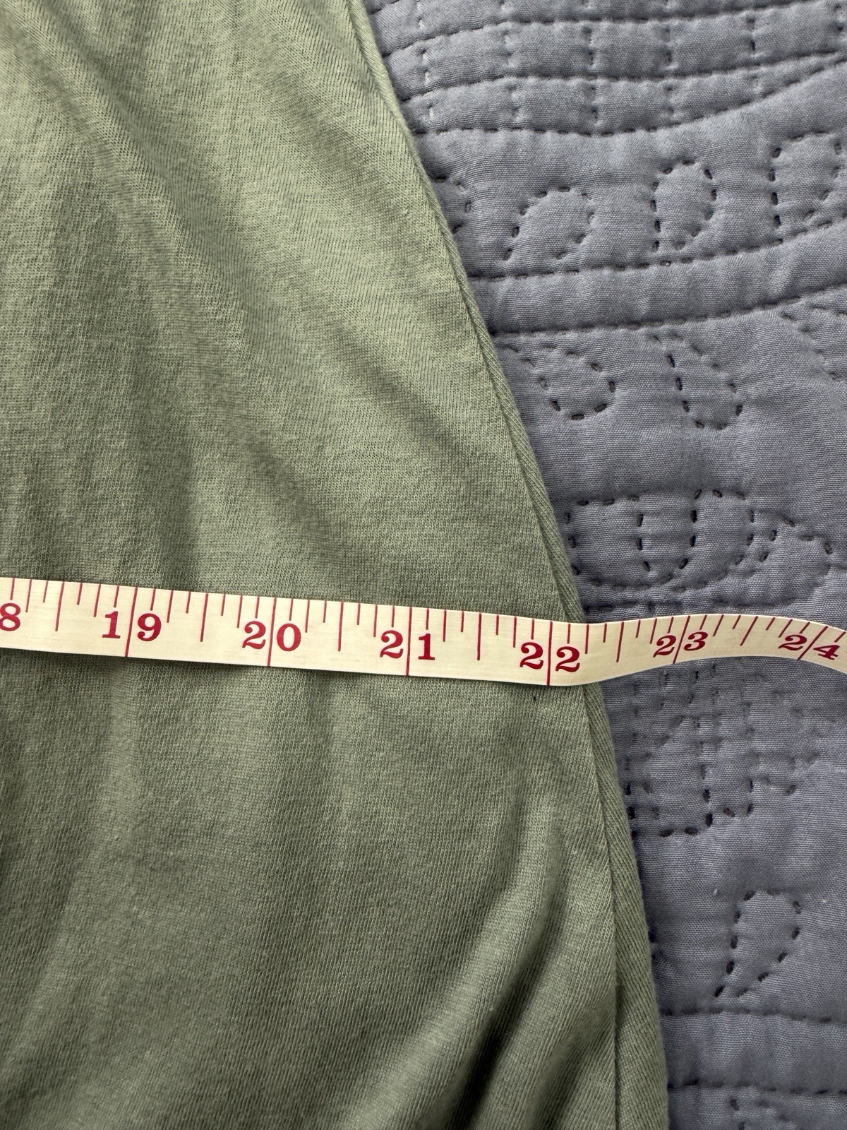 Soft Surroundings Soft Green M Cotton Modal Knit A-Line Knee V-Neck Long Sleeve