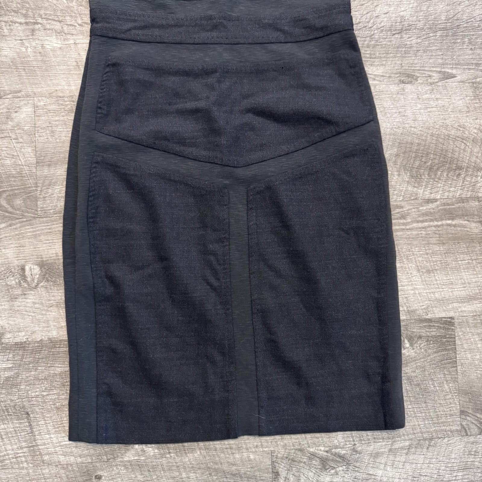 Diane Von Furstenberg Dark Gray Slub Knit Wool Blend Panel Sleeveless Dress Sz.2