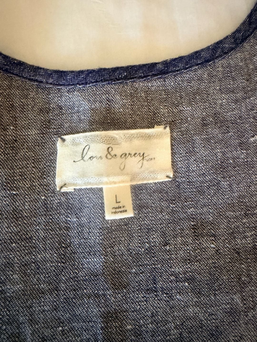 Lou & Grey Chambray Racerback Drawstring Waist Tank Dress