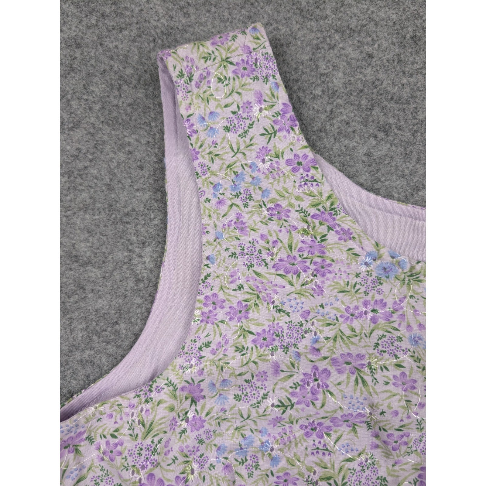 David Wayne Classic Vintage Look Purple Floral Sleeveless Sheath Dress Size 10