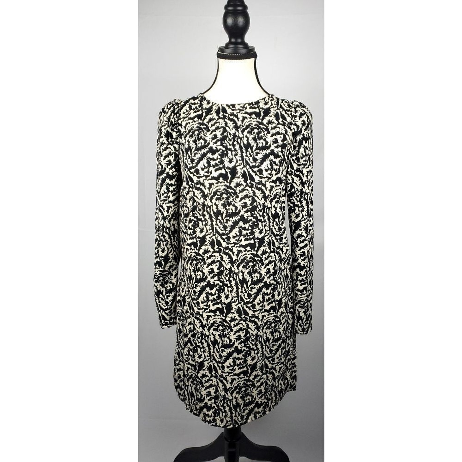 NWT H&M Black and beige patterned above the knee Dress sz XS Boho NEW 326