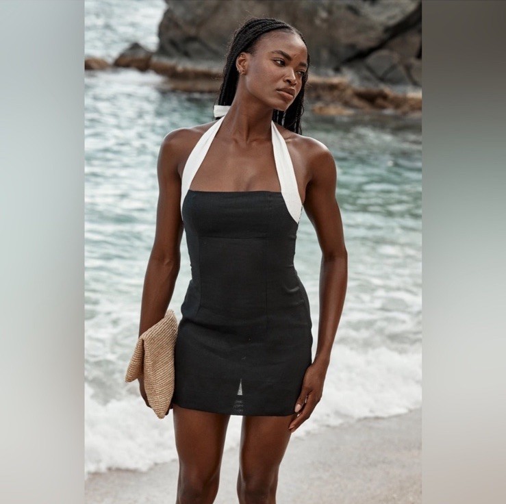 NWT Monday Swimwear Montserrat Mini Dress – Black/White Women’s Size P fits XS/S