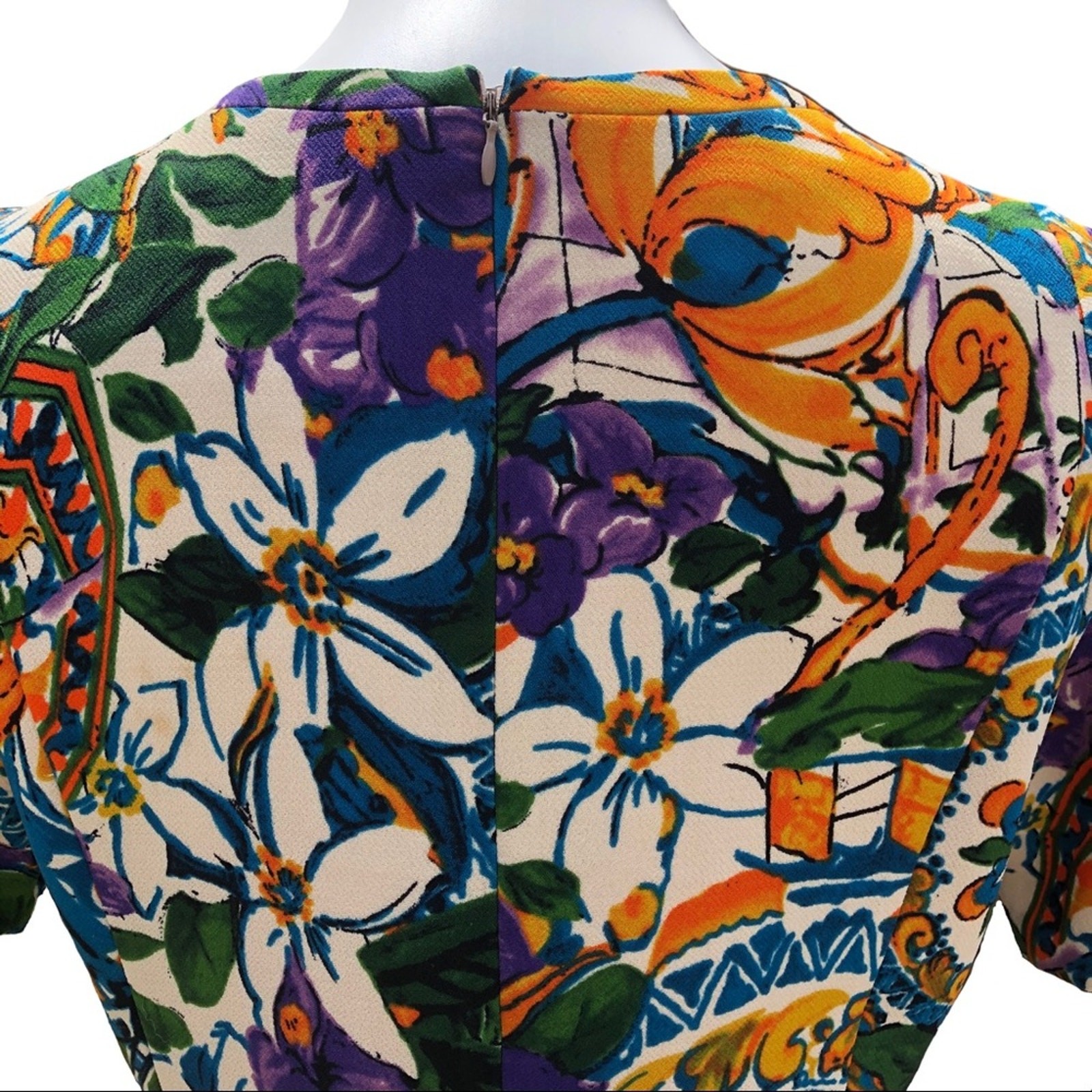 I. Madeline multi color floral lined sheath dress medium