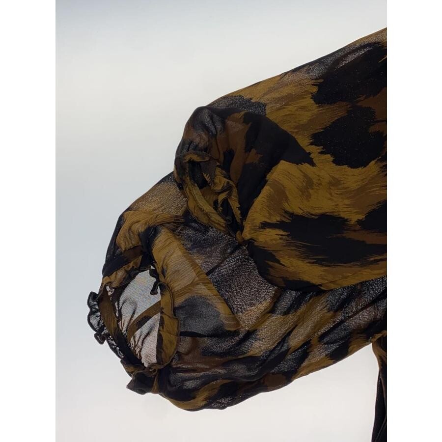 Hysteric Glamour Brown Animal Print Rayon Puff Sleeve Dress FREE Auth
