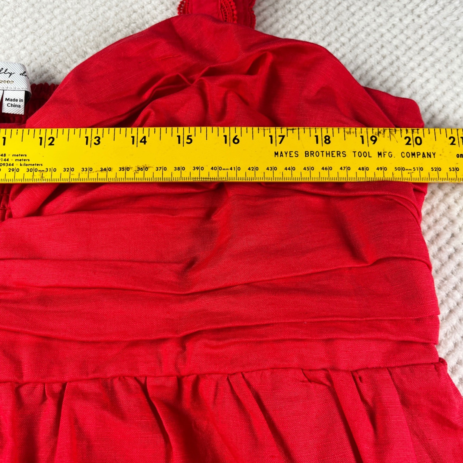Never Fully Dressed Red Lace Trim Pleated Bow Front Midi Dress Plus Size US 20