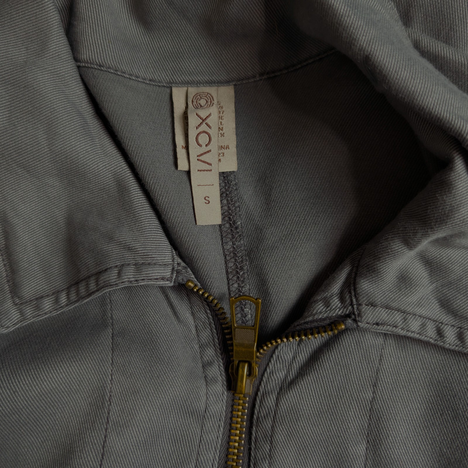 XCVI Versatile Hybrid Utility Jacket Dress Sz S Dark Gray Full Zip Cargo Pockets
