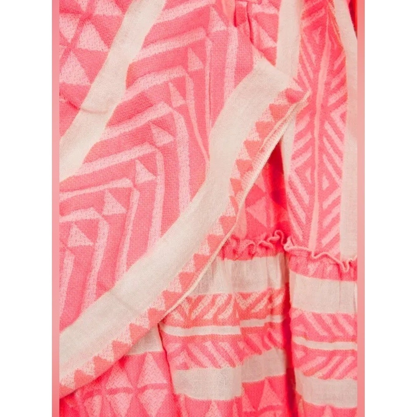 Devotion Twins Ella Embroidered Cotton Mini Dress Small Pink and White