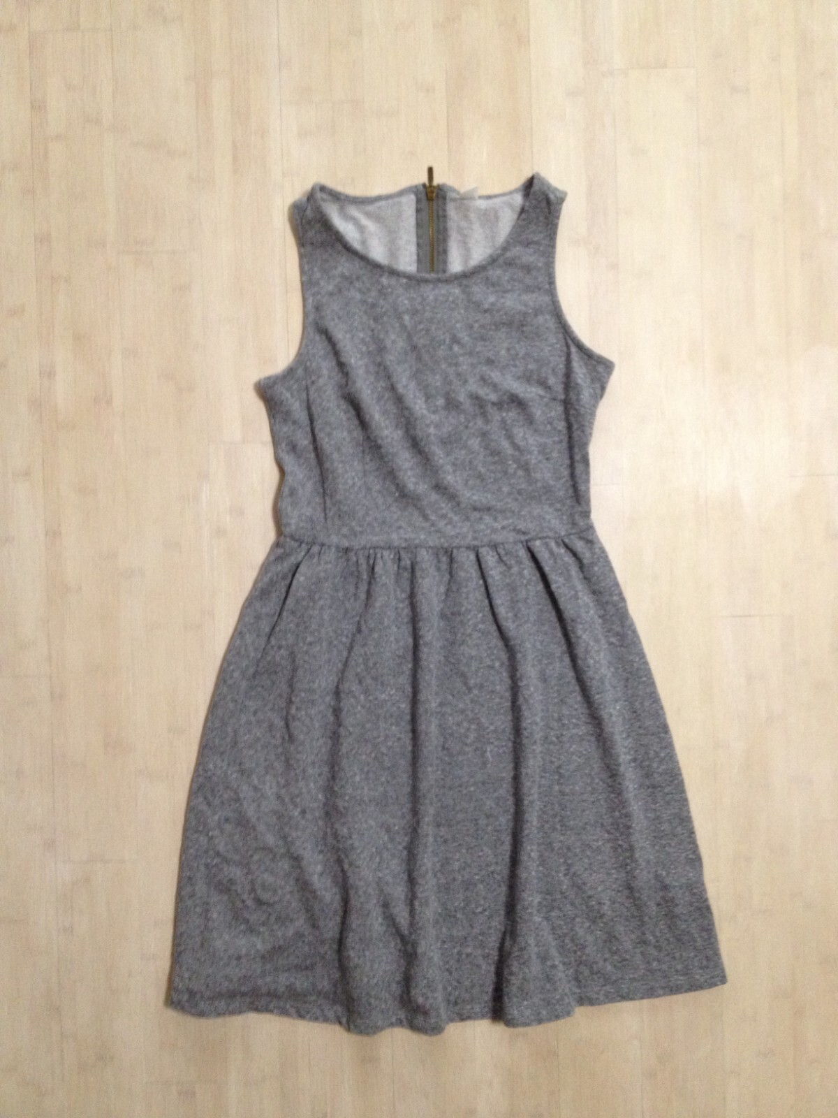 Old Navy Womens M Tall Heather Gray Sleeveless Fleece Pleated Dress