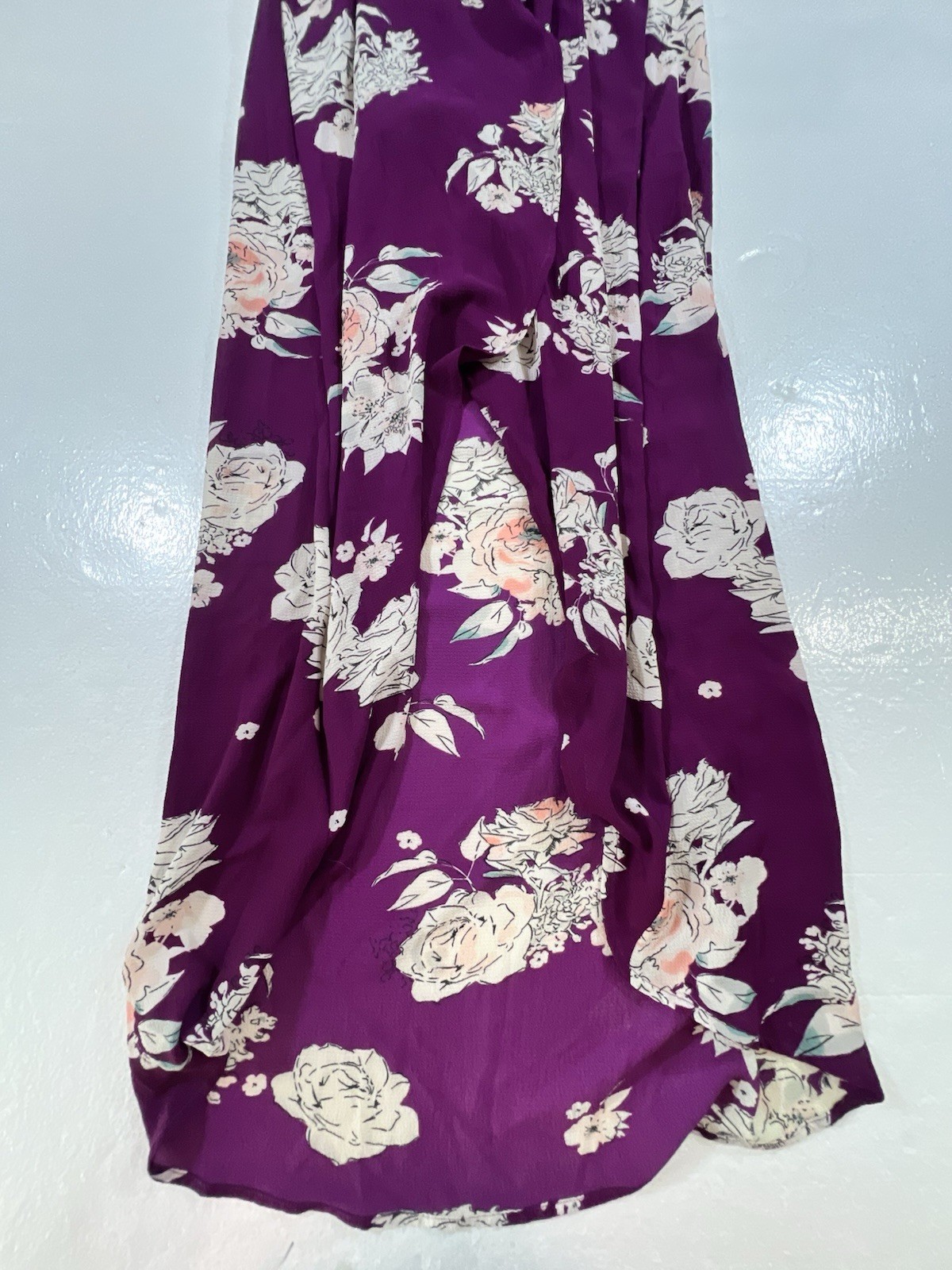 Candie’s Purple Floral High-Low Romper Dress Size Large Brand New With Tags