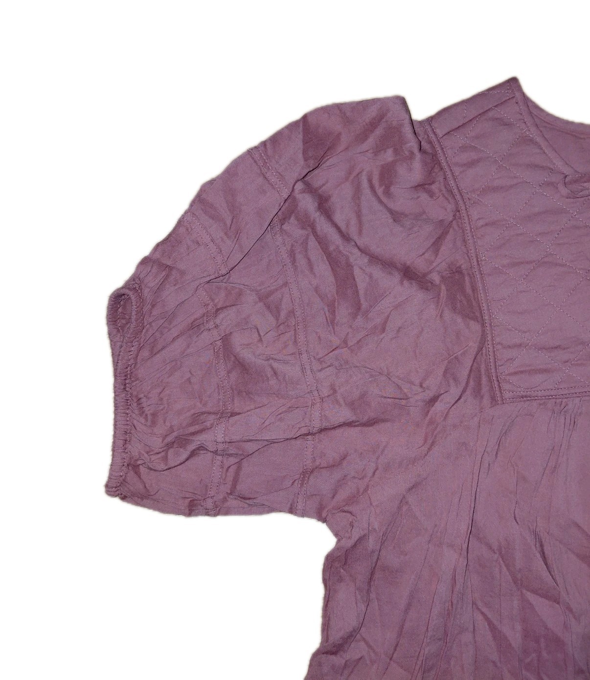 New Old Navy Size XXL Puff-Sleeve Quilted Mini Swing Dress Rust