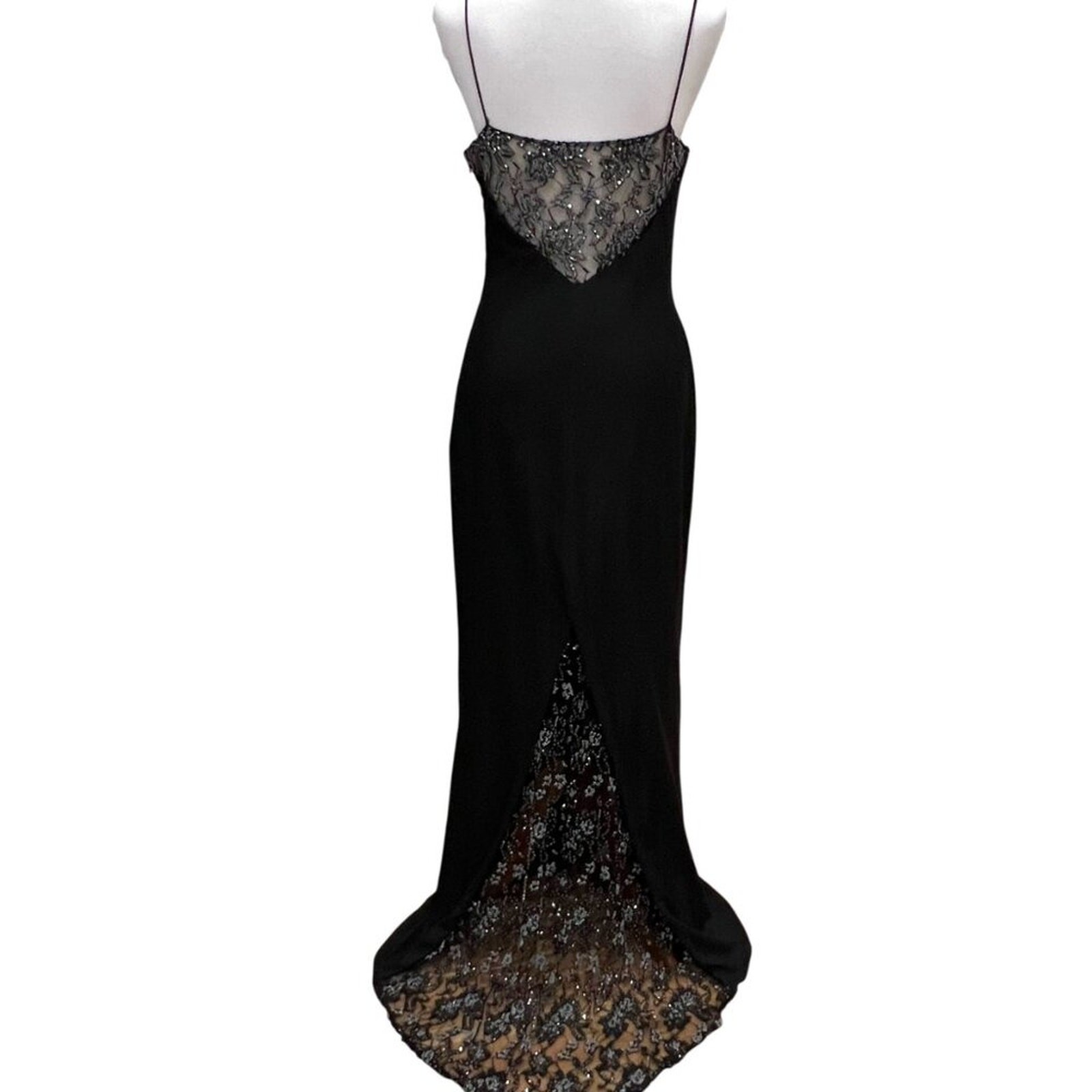 Vintage Black Formal Dress Medium Y2K Gown Hoco Long Cruise Wedding Bridesmaid