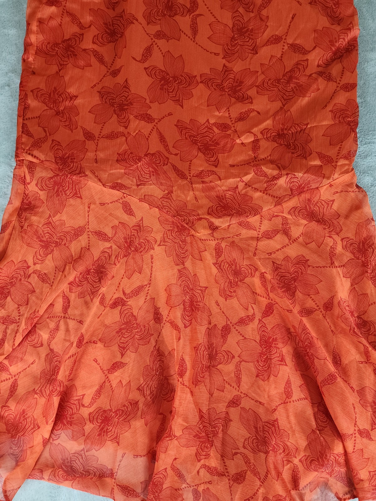 Azazie Atelier Amaria Orange Floral Ruffle Maxi Dress, Zip Closure, Women 10