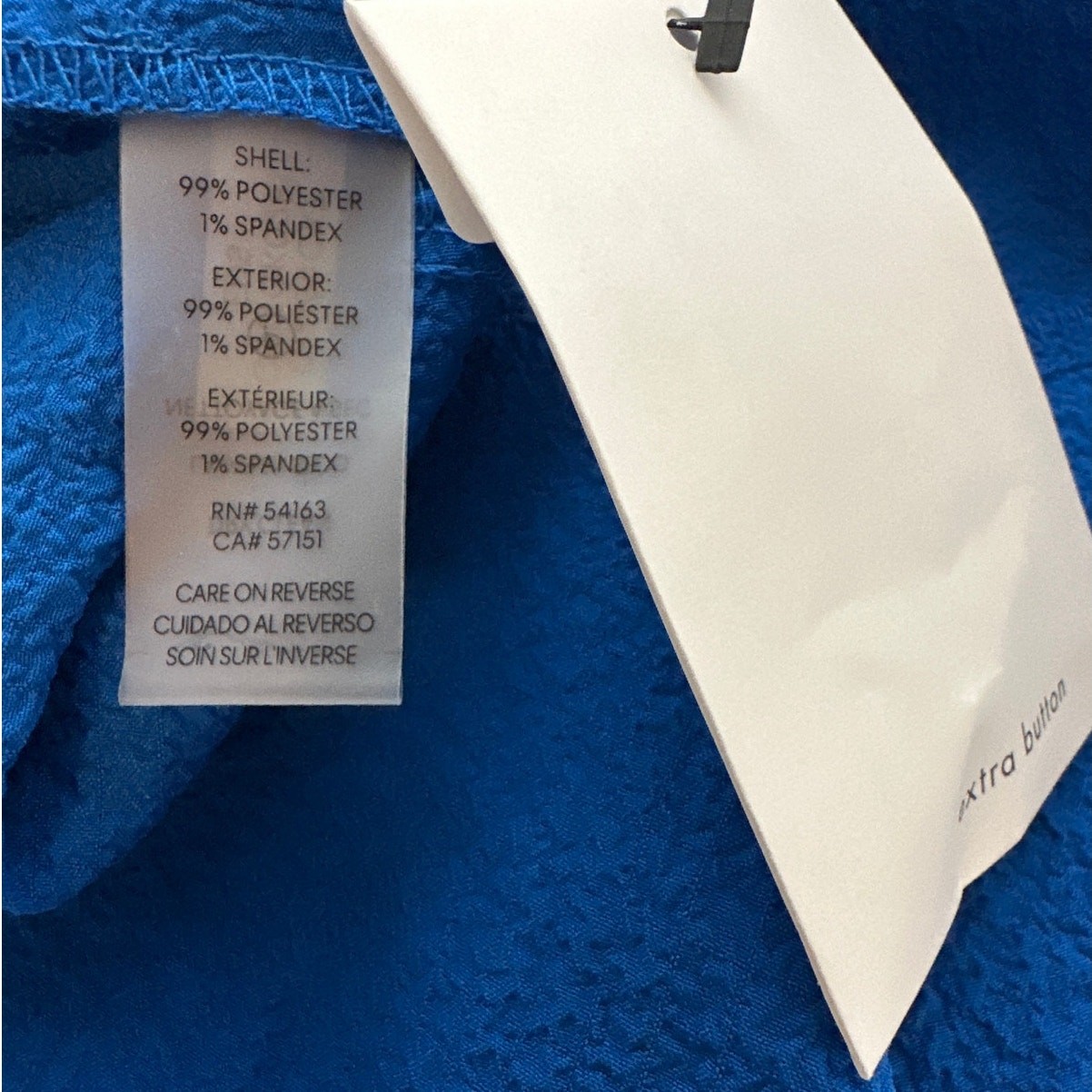 Calvin Klein Midi Button Front Dress Self Tie Textured Blue Sz 2 Office Career