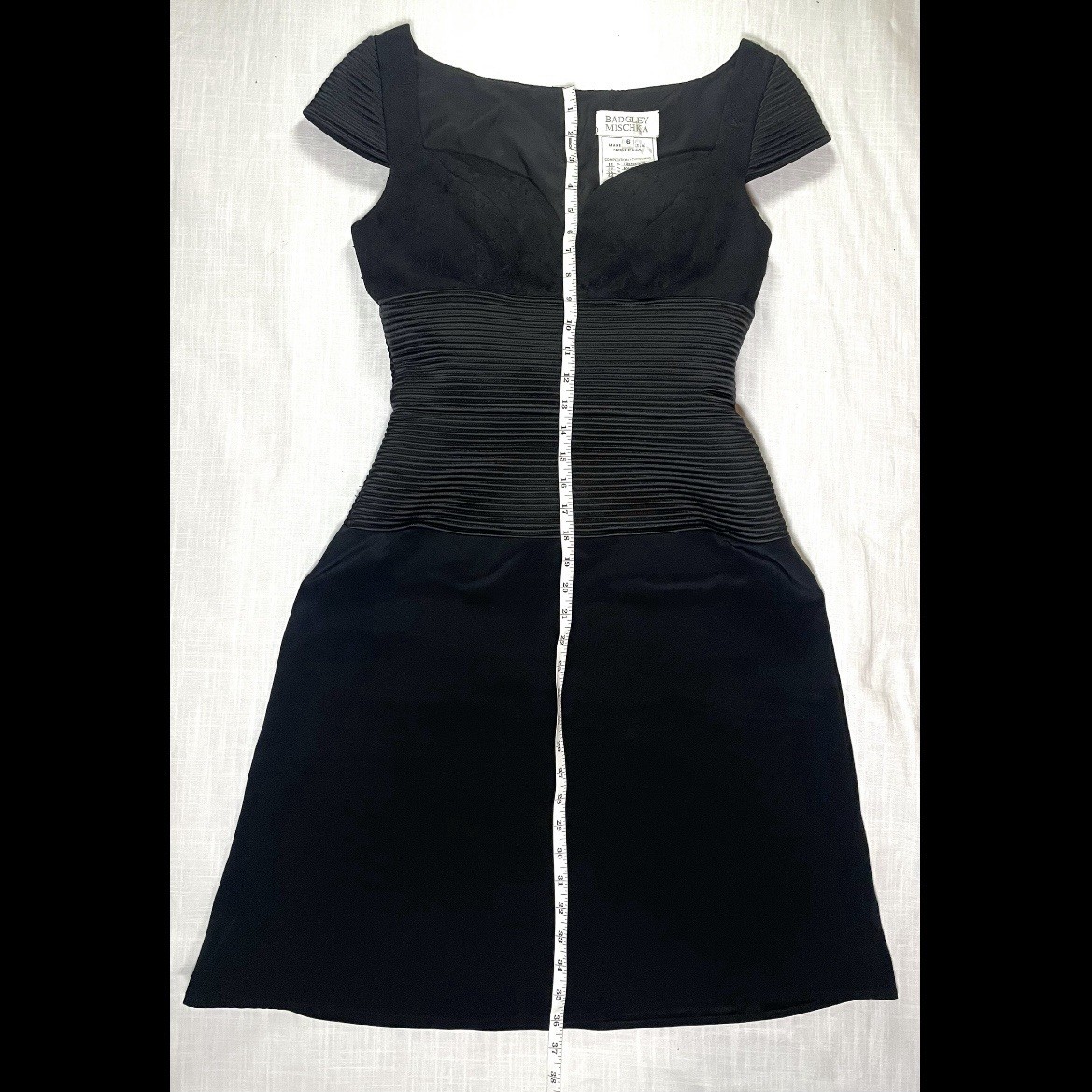 Vintage Badgley Mischka Archival Runway Sample Silk Corset Black Guest Dress 6