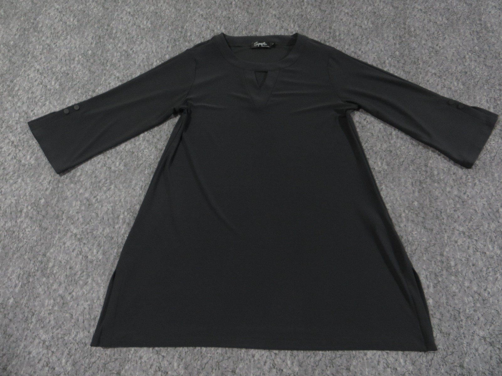Sympli Slinky Stretch Long Sleeve Dress Womens 10 Pullover Gray