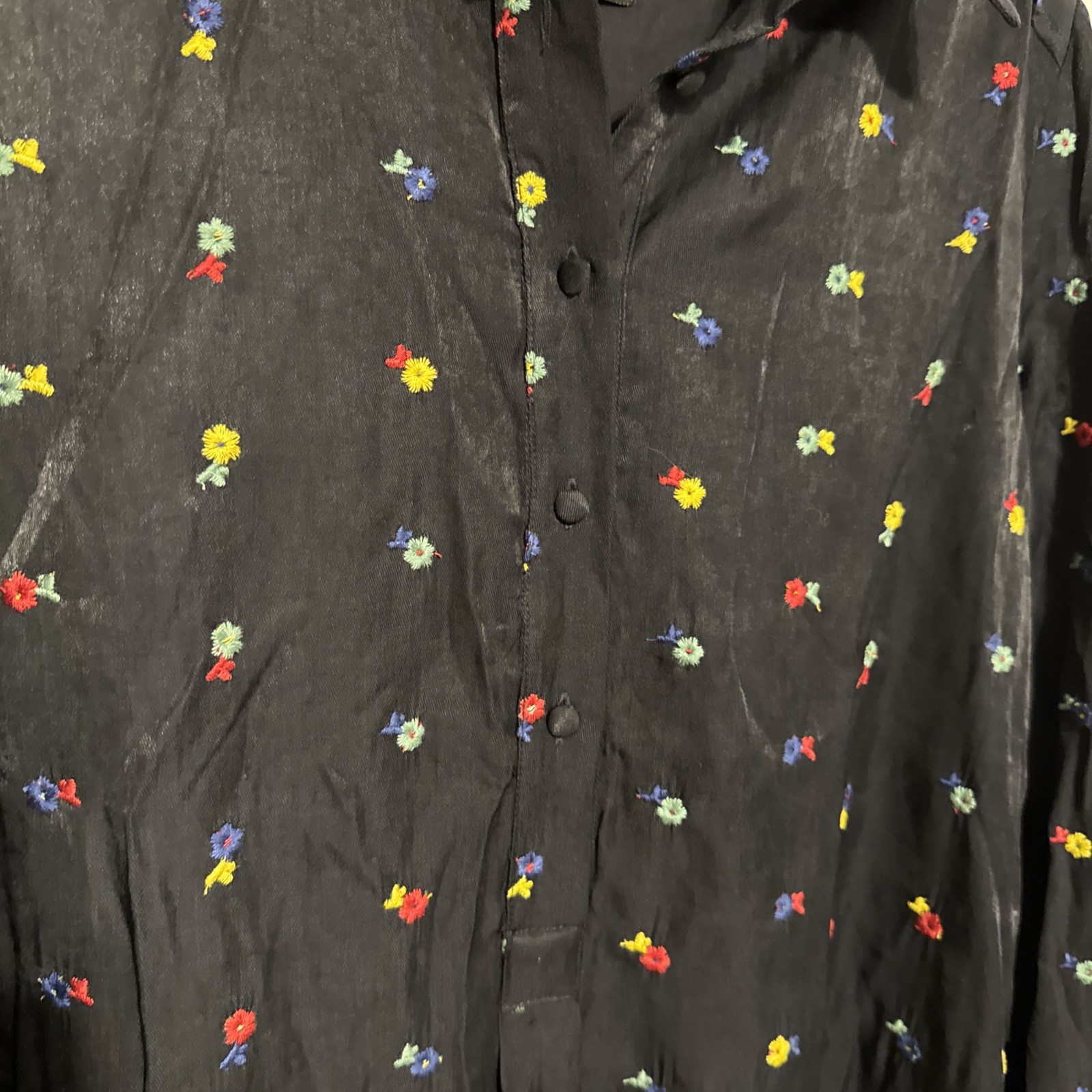 Tuckernuck Callahan Embroidered Shirt Dress Floral Collar Size S