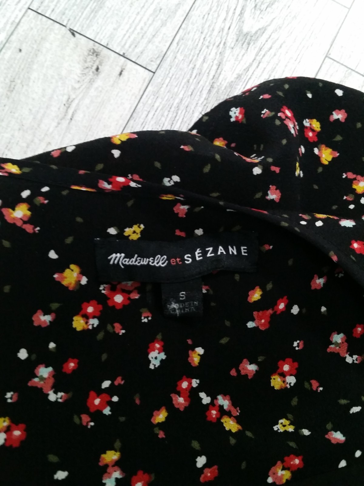 Madewell et Sézane 100% Silk Elly Floral Mini Tunic Dress Cottagecore Sz Small S