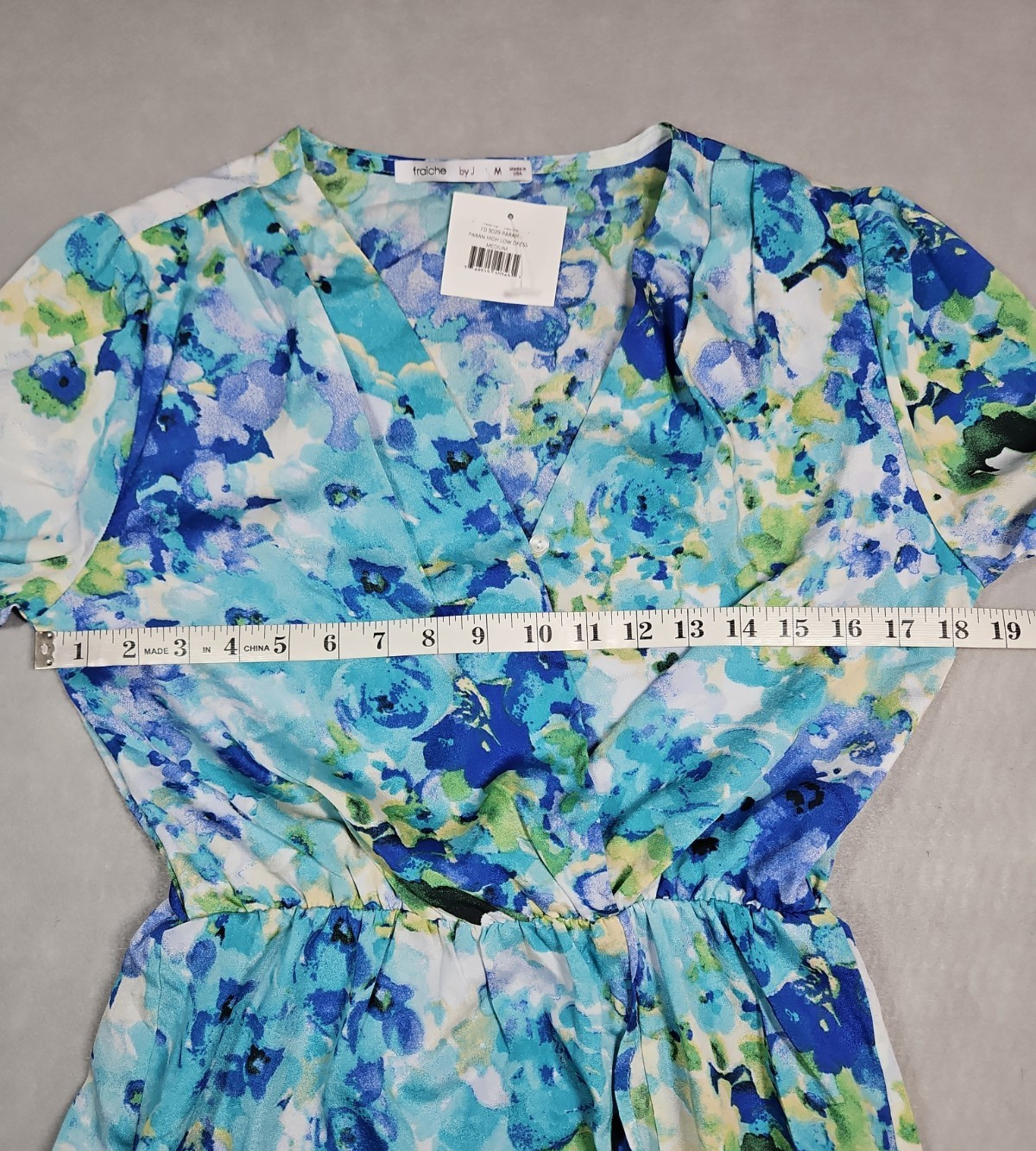 Fraiche By J Womens Blue Floral High Low Maxi Dress Size Medium NWT