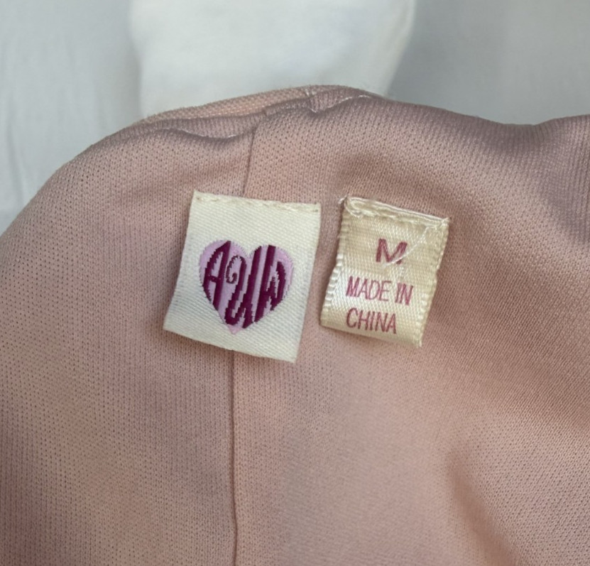 AUW: short light pink with silver sequins one shoulder bodycon dress size M