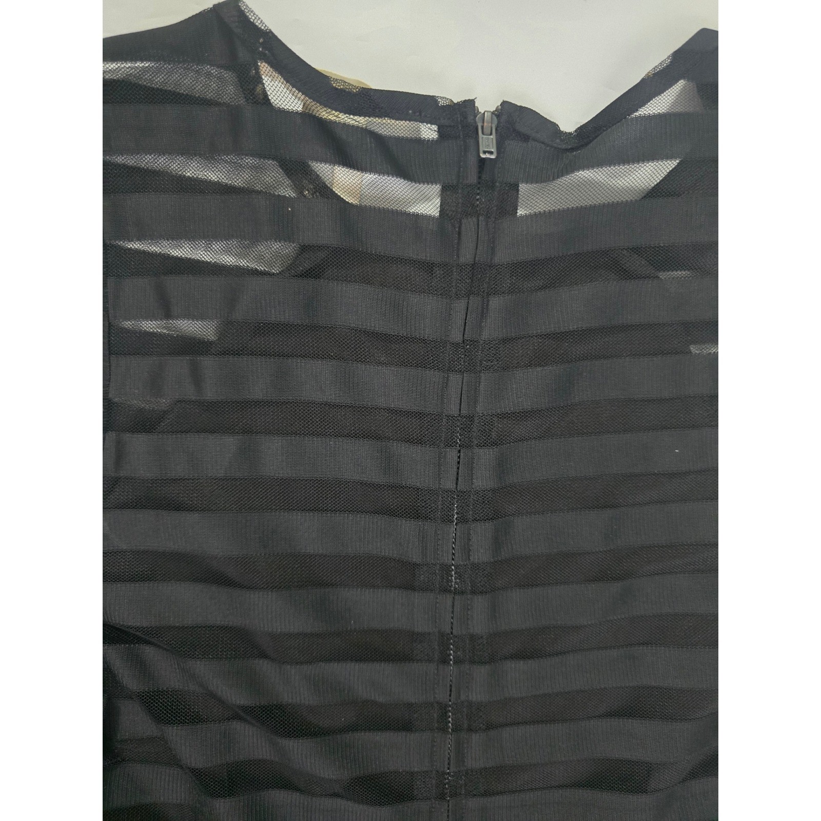 BCBGeneration Black Sleeveless Mesh Stripe Back Mini Dress Small