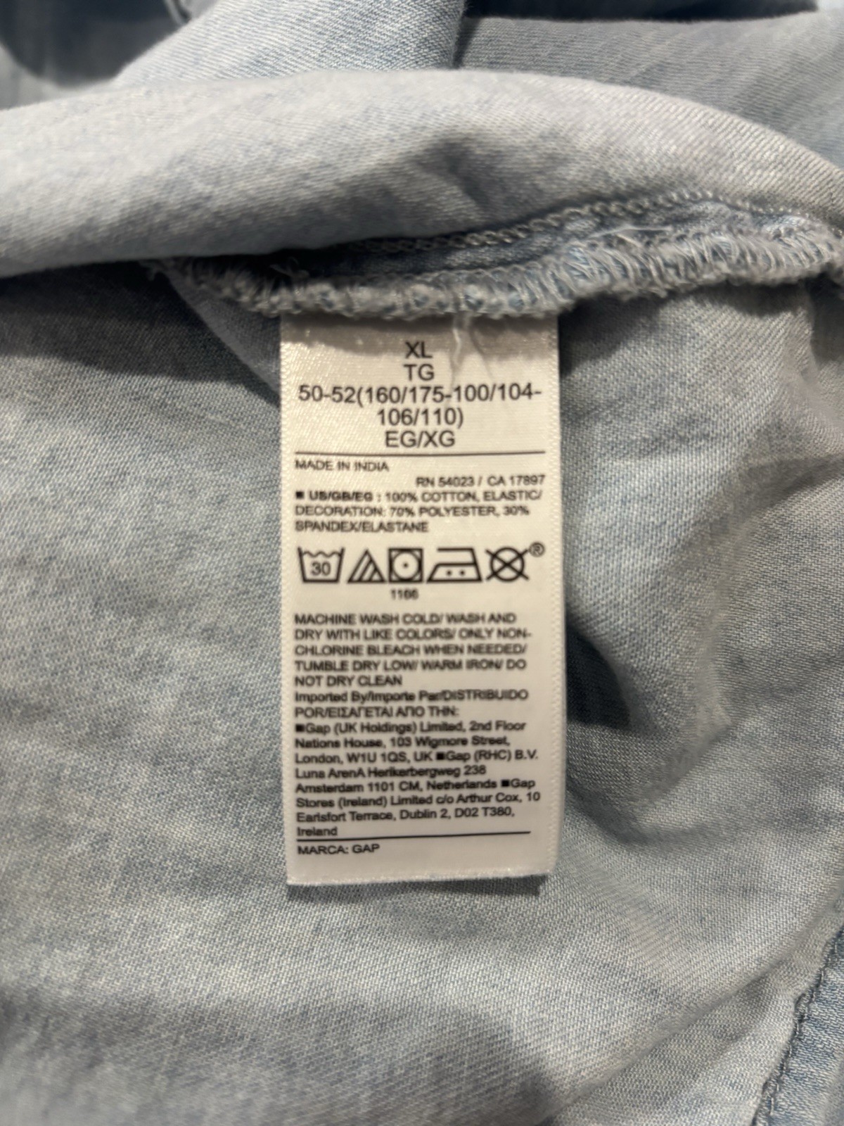 GAP Blue Chambray Smocked Square Neck Strappy Midi Sundress Women XL Denhim