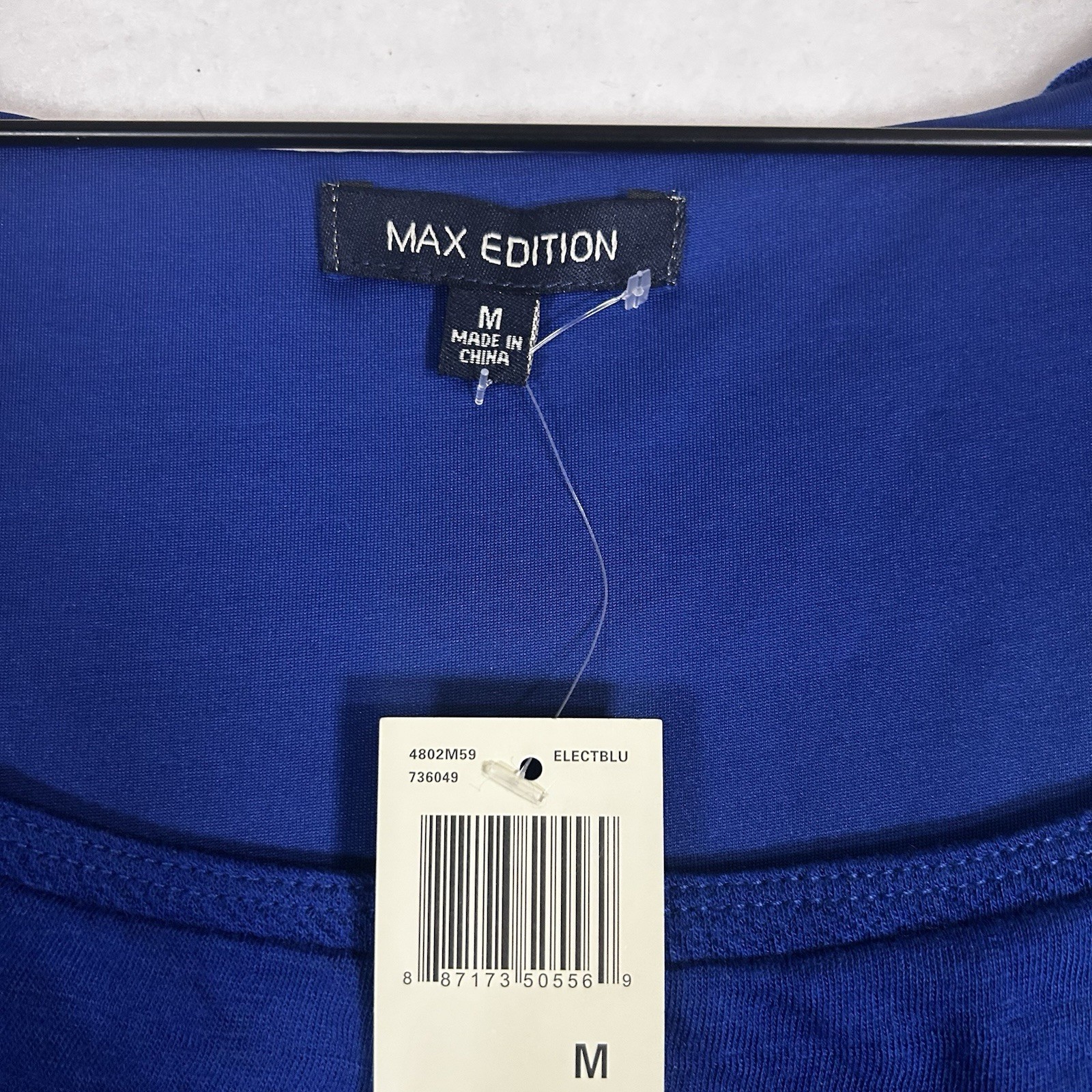 Max Edition Womens M Blue Ruffled Short Sleeve Dress Casual NWT $118