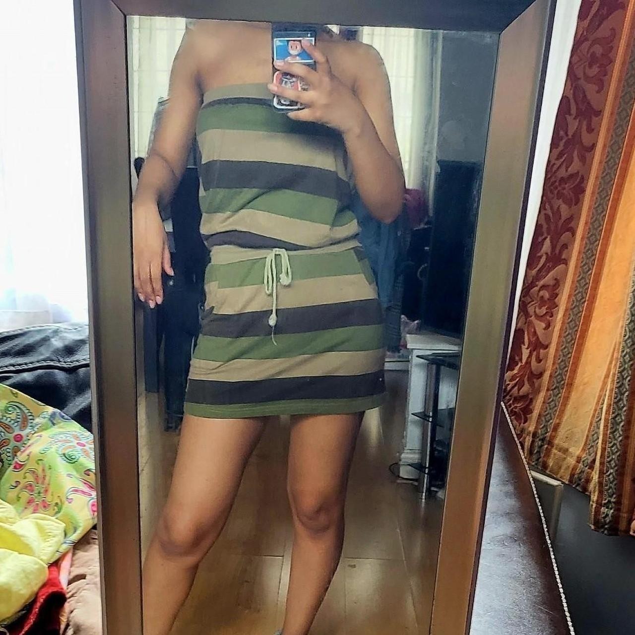 Khaki Camo Dress sleeveless Size 8 gyaru y2k 2000s Fashion green summer