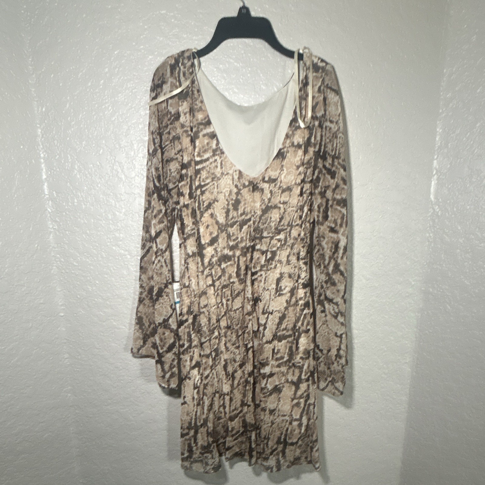 Macys, Brown & Black Leopard Print Long Sleeve Dress, regular 9-10 Women’s