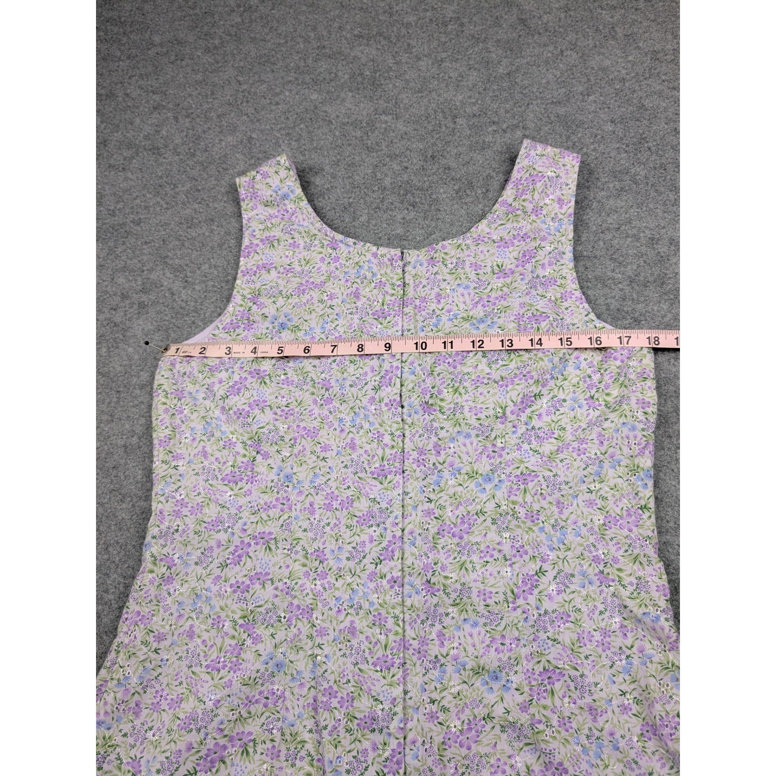 David Wayne Classic Vintage Look Purple Floral Sleeveless Sheath Dress Size 10