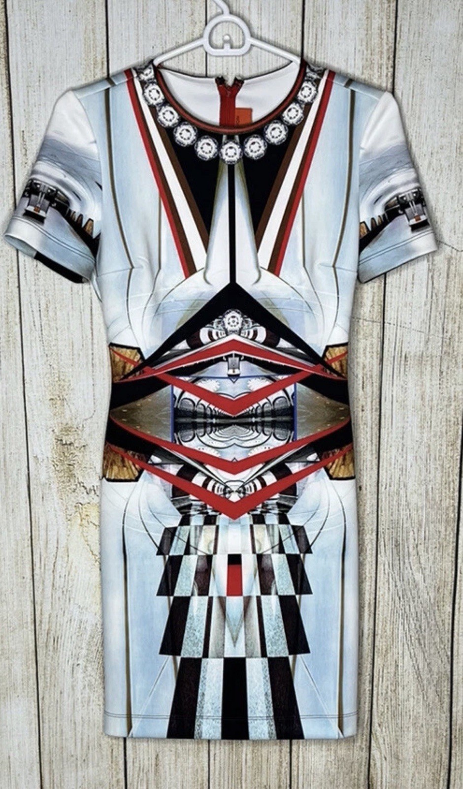 Clover Canyon Fall 2013 Bodycon Shift Dress Size Small Graphic Print Short