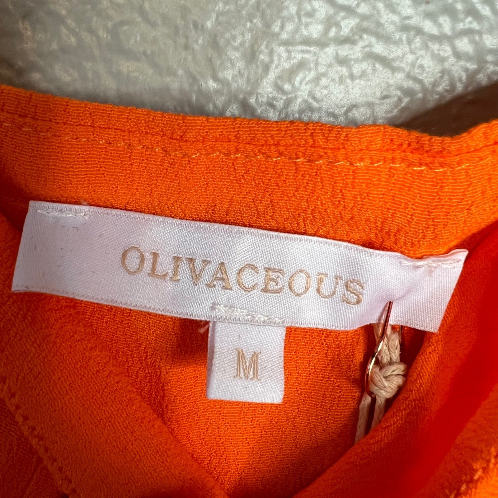 Olivaceous Orange Mini Dress Size M Square Neck Spaghetti Strap NWT