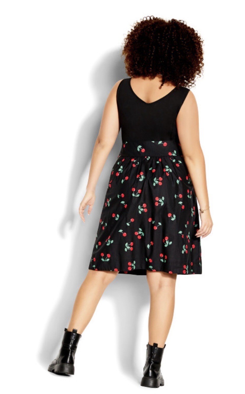 City Chic Trendy Plus Size Cherry Love Dress Size Medium (18)