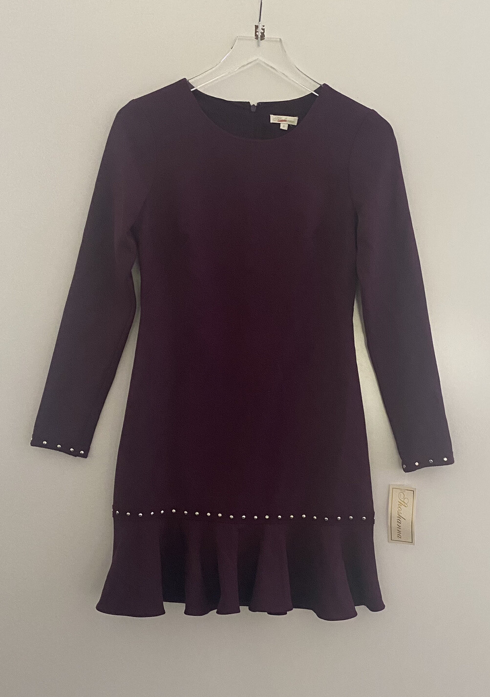 NWT Shoshanna Womens Melina Mini Dress Aubergine Size 0