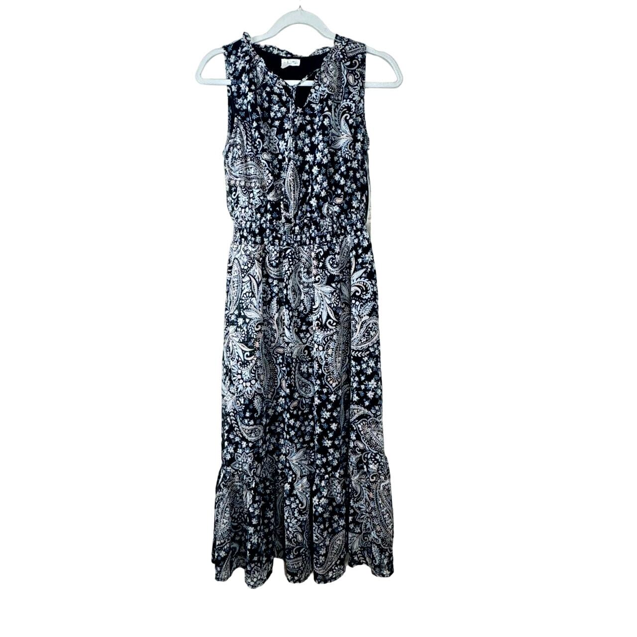 Nine Britton Black Paisley Sleeveless Dress NWT Size Small