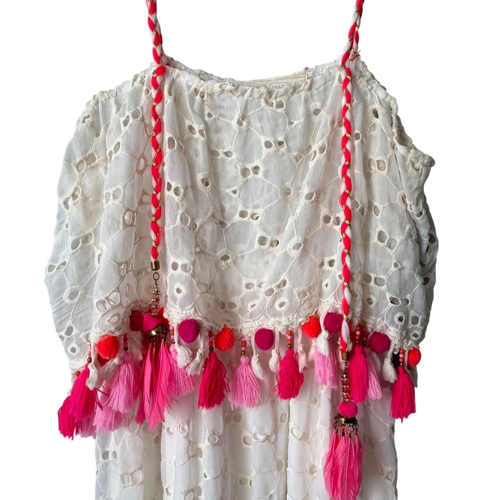 Laurie & Joe Designer Collection Maxi Dress M Tassel Boho Resort Festival Milan