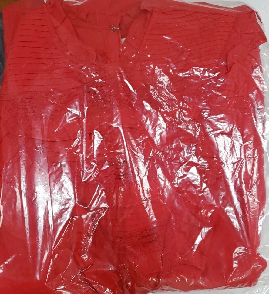 New DOWNEAST Be Mine Tiered 100% Cotton Dress True Red Size M