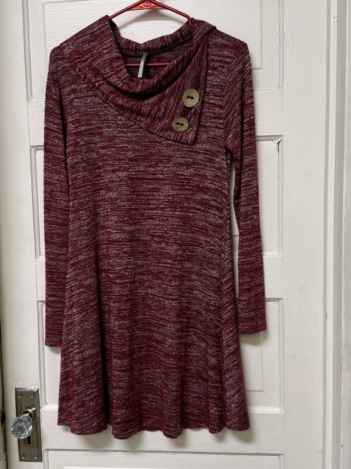 Red Lolly Maroon Long Sleeve Dress Small