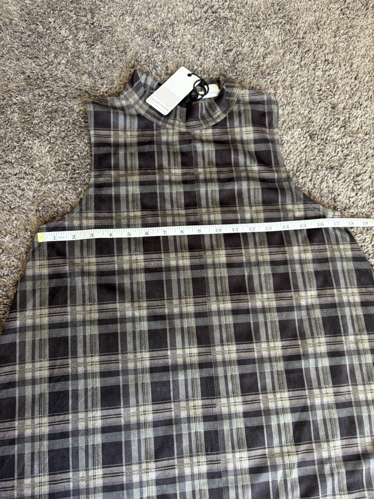 NEW With Tags Loveriche Sleeveless Mockneck Plaid A-line Dress Punk Grunge