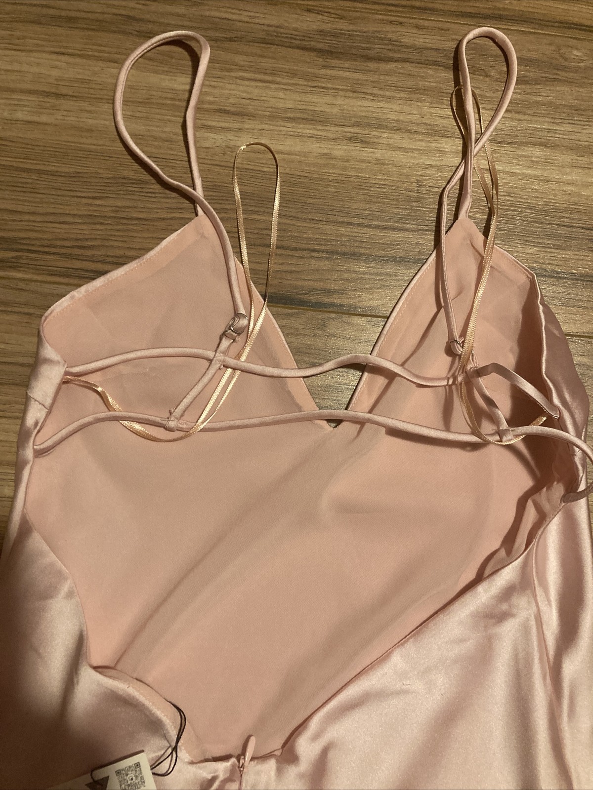 Zara Sleeveless Straps Back Lined Pink Satin Maxi Dress Size S